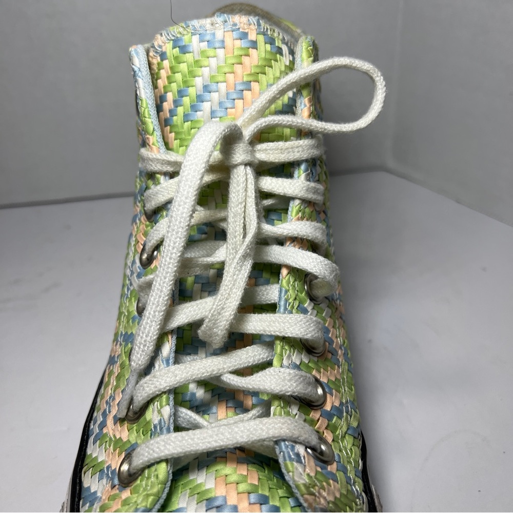 Converse CTAS High Top Chambray Blue Green White Canvas Sneakers Women's Size 9 - Picture 12 of 15